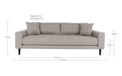 3-Sitzer-Sofa Lido, grau
