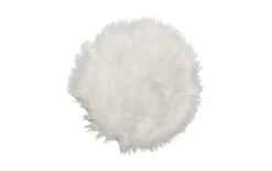 Sitzkissen Kunstfell, weiß, 35 cm