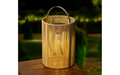 Solar Laterne Holz, beige