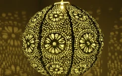 Solar-Laterne, rund, braun, 25 cm