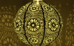 Solar-Laterne, rund, orange, 25 cm