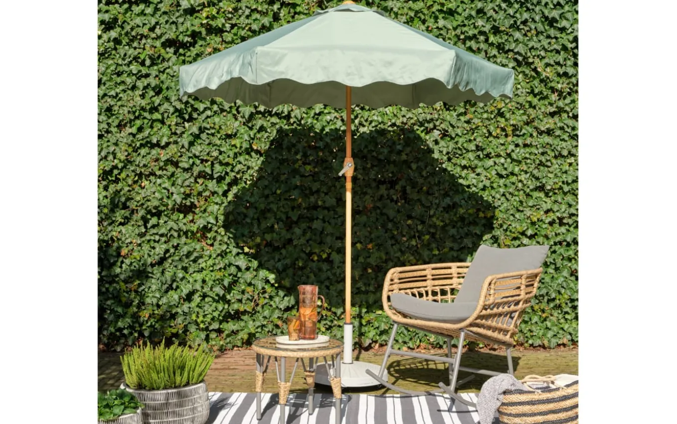 Sonnenschirm, grau/grün, 220 cm