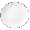 Speiseteller oval Black Line in weiß, 29 cm