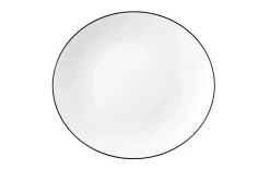 Speiseteller oval Black Line in weiß, 29 cm