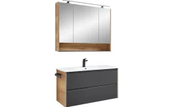Spiegelschrank Bordeaux, Eiche Halifax-Nachbildung, 103 x 85 cm
