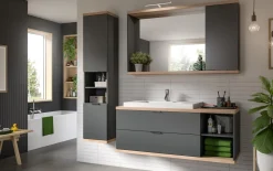 Spiegelschrank Nuaro, anthrazit/Eiche-Nachbildung