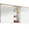 Spiegelschrank Unique, weiß Hochglanz/Eiche natur Nachbildung