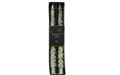 Spitzkerze, grün, 2er Set, 25 cm