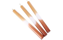 Stabkerzen-3er Set Duo, rot/weiß, 25,5 cm