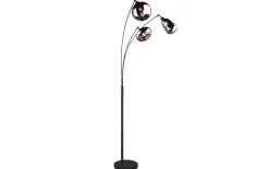 Standleuchte Lumina, schwarz/chrom, 3-flammig