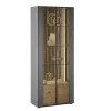 Standvitrine Selino, Birke massiv/anthrazit, 77 cm