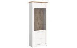 Stauraumvitrine II Modern Times, weiß/Eiche-Nachbildung