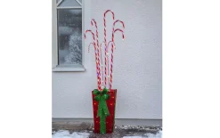 Stehleuchte Candycane in Box, rot/weiß