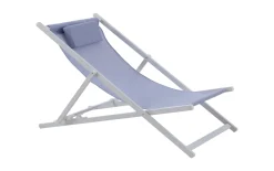 Strandstuhl Juno, blau/weiß, inkl. Kissen