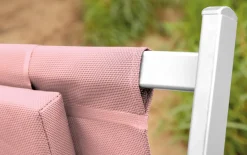 Strandstuhl Juno, pink/weiß, inkl. Kissen