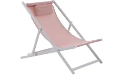 Strandstuhl Juno, pink/weiß, inkl. Kissen