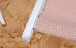 Strandstuhl Juno, pink/weiß, inkl. Kissen