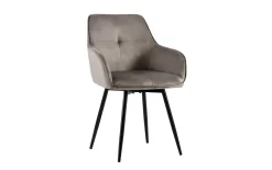 Stuhl Alma 02, grau/schwarz, inkl. 360° Drehfunktion