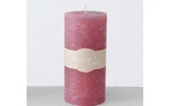Stumpenkerze Rustic, pink, 15 cm
