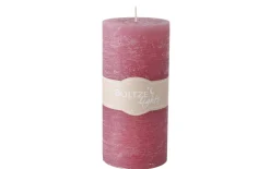 Stumpenkerze Rustic, pink, 15 cm