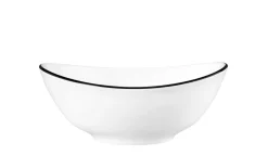 Suppenschale oval Black Line in weiß, 16 cm