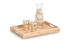 Tablett Gummibaum, natur, 45,7 x 30,5 cm