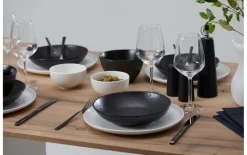 Tafelservice Kitwe, Keramik, schwarz, 8 teilig