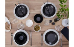 Tafelservice Kitwe, Keramik, schwarz, 8 teilig