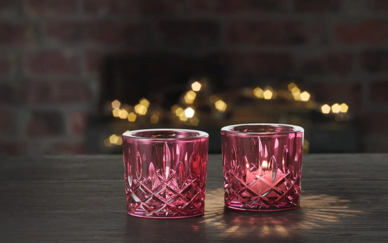 Teelichthalter 2er Set Noblesse, berry