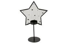 Teelichthalter Stern, schwarz, 25,5 cm