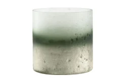 Teelichthalter, weiß/grün/silber, 7 cm