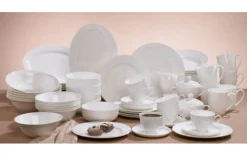 Teller flach Bone China in weiß, 26,6 cm