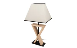 Tischleuchte Lixa, beige/schwarz