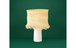 Tischleuchte PAISANO, Rattan/weiß