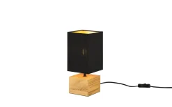 Tischleuchte Woody, holz/schwarz, 30 cm