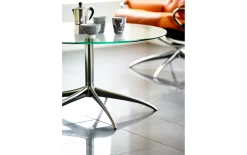 Tisch Urban, Klarglas, Stahl, 55 cm