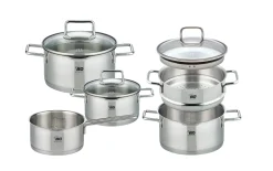 Topfset Smart Steam aus Edelstahl in silber, 5-teilig