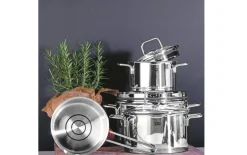 Topfset Smart Steam aus Edelstahl in silber, 5-teilig