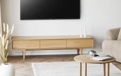 TV-Bank Darwin, Eiche, inkl. Push-to-Open Funktion