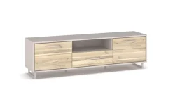 TV-Board Kai, massive Eiche Bianco/kreidefarbig