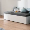 Universalliege Flynn, kreideweiß, ausziehbar zum Doppelbett, 200 x 198 cm