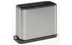 Utensilienhalter aus Edelstahl in silber/schwarz, 19,7 x 14,6 x 8,5 cm