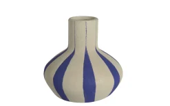 Vase, blau/warm weiß, 15 cm