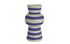 Vase, blau/weiß, 18 cm