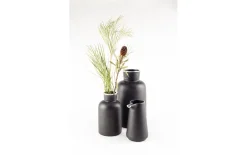 Vase Farma L aus Aluminium in schwarz, 31 cm