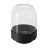 Vase Malena, schwarz/transparent, 12,5 cm