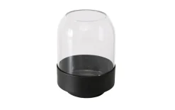 Vase Malena, schwarz/transparent, 12,5 cm