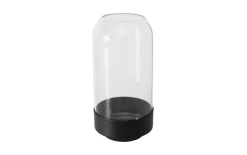 Vase Malena, schwarz/transparent, 18 cm