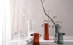 Vase rayu glass, grau, 17 cm