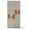 Vitrine Andiamo, steingrau/Eiche rustico